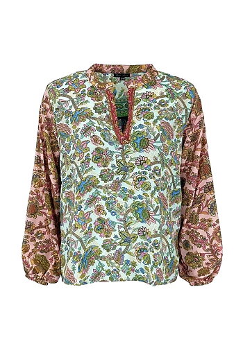 Black Colour- Luna Kaftan Blouse Calypso Mix