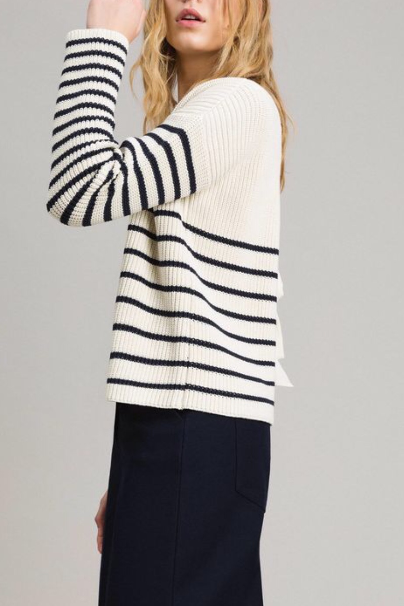 Twin Set - Striped Top With Eyelets - 3