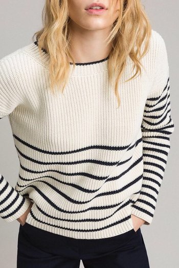 Twin Set - Striped Top With Eyelets