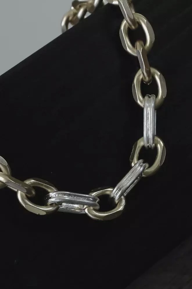 Dansk Copenhagen - Short 2 Tone Oval Ring Necklace Gold Plating - 3