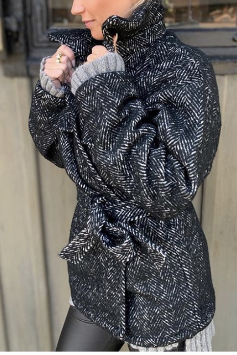 Neo Noir - Keira Herringbone Jacket  Black - 3