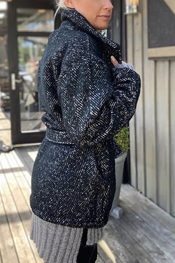 Neo Noir - Keira Herringbone Jacket  Black