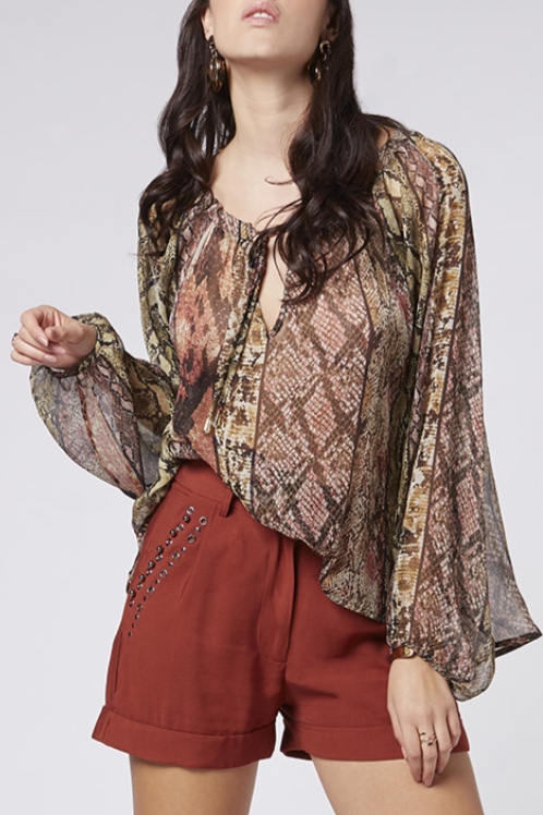 Meme Road - Snake Silky Blouse