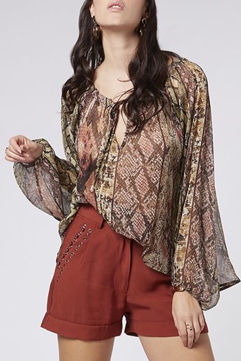 Meme Road - Snake Silky Blouse