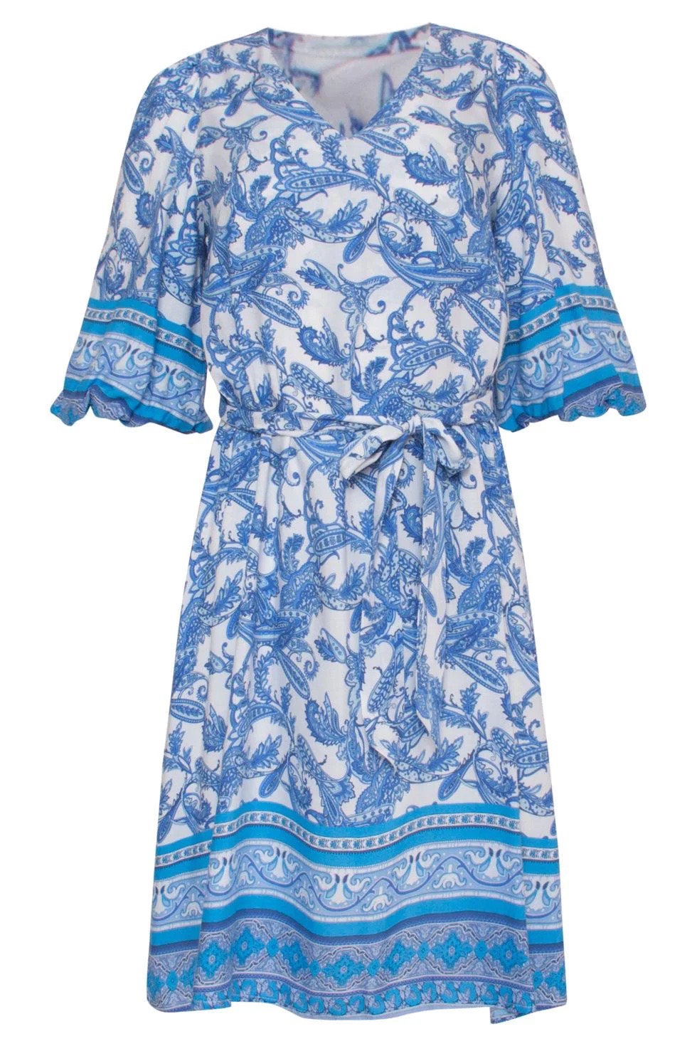 Smashed Lemon - Paisley Dress Blue White - 6