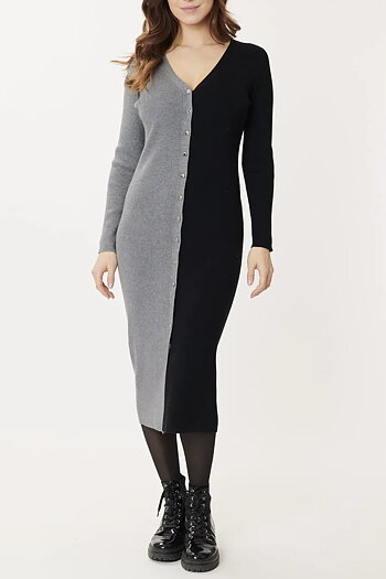Derhy - Gemina Knitted Dress Black / Gray