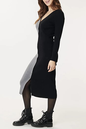 Derhy - Gemina Knitted Dress Black / Gray