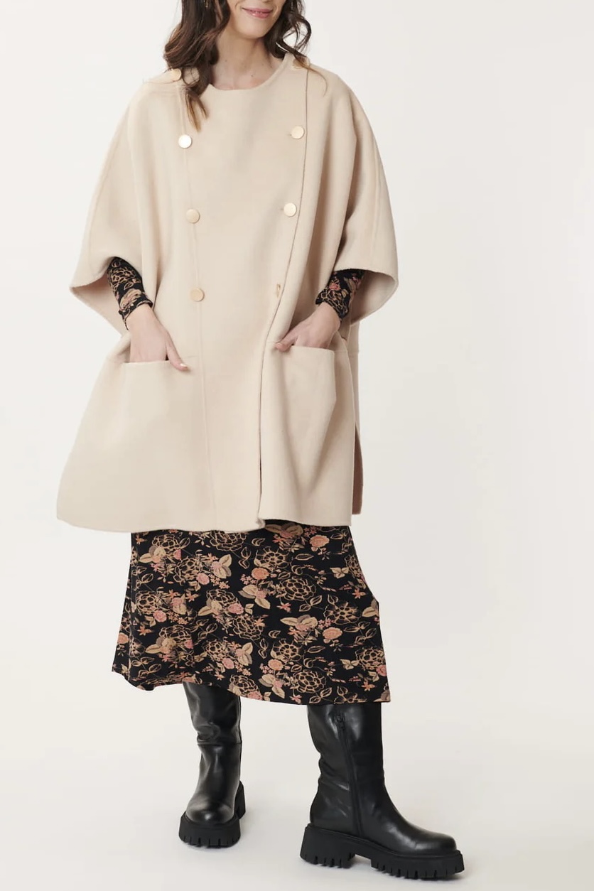 Derhy - Christine Wool Cape Beige