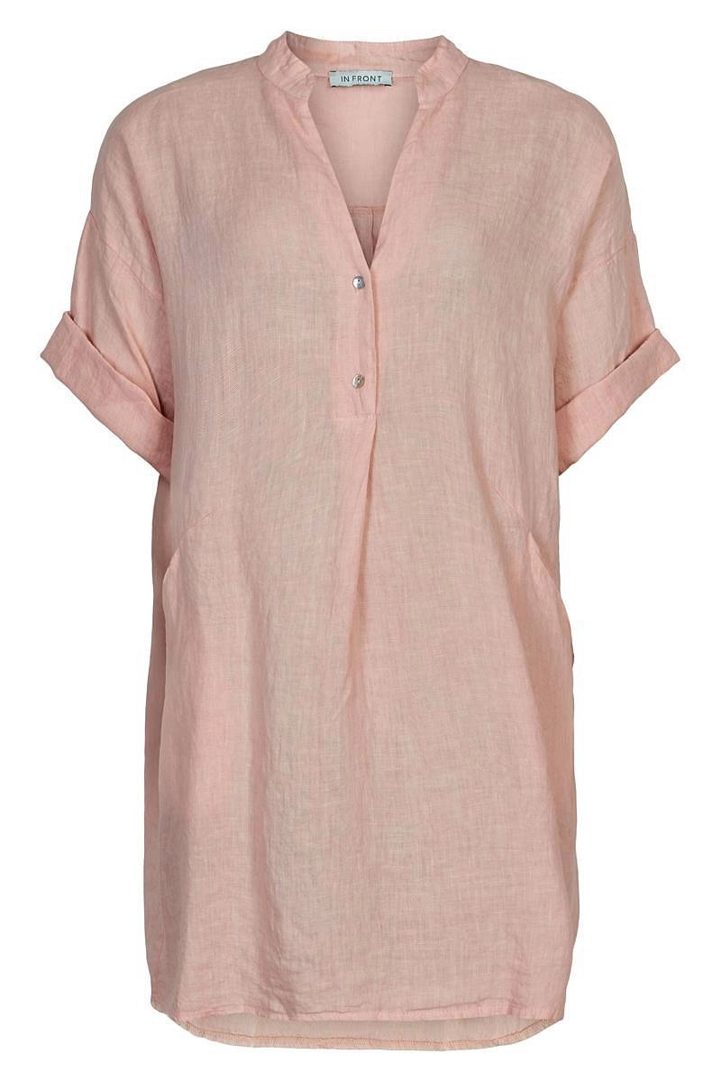 In Front - Lino Tunic Soft Rose - 2
