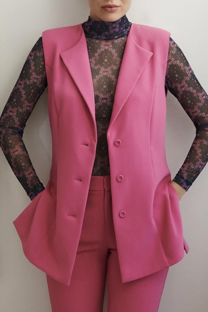 Noa Noa - Figen Woven Waistcoat Pink - 3
