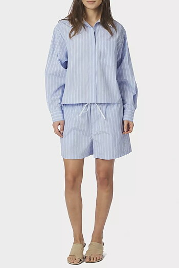 Neo Noir  - Delfia Stripe Shirt Light Blue Stripe