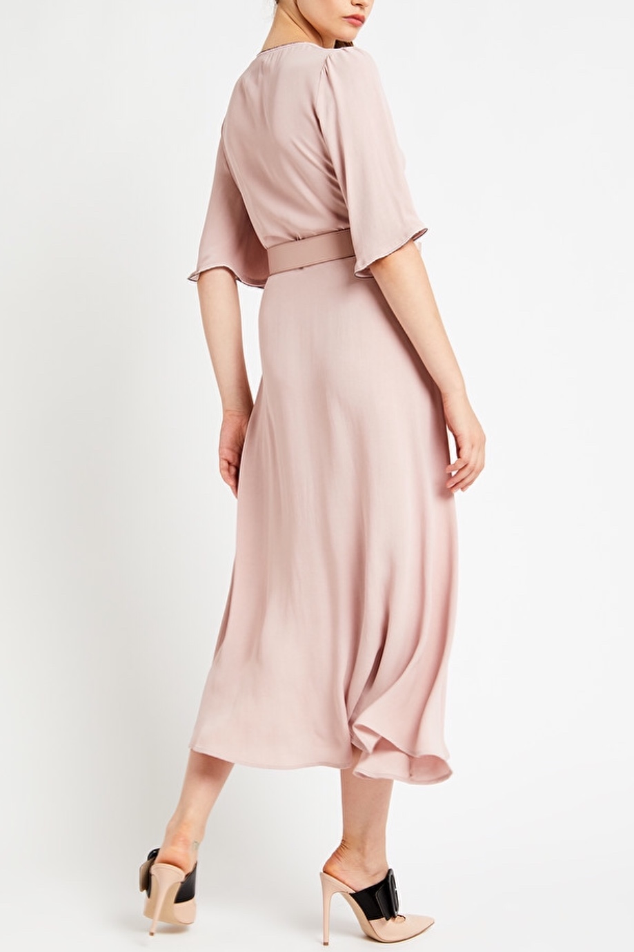 OttodÁme - Viscose Midi Dress With Criss-Crossed Neckline - 2