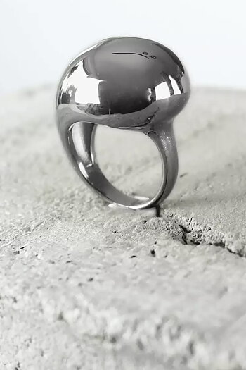 Dansk &nbsp;Copenhagen - Courage Waterproof Chunky Paisley Statement Ring Silver Plating