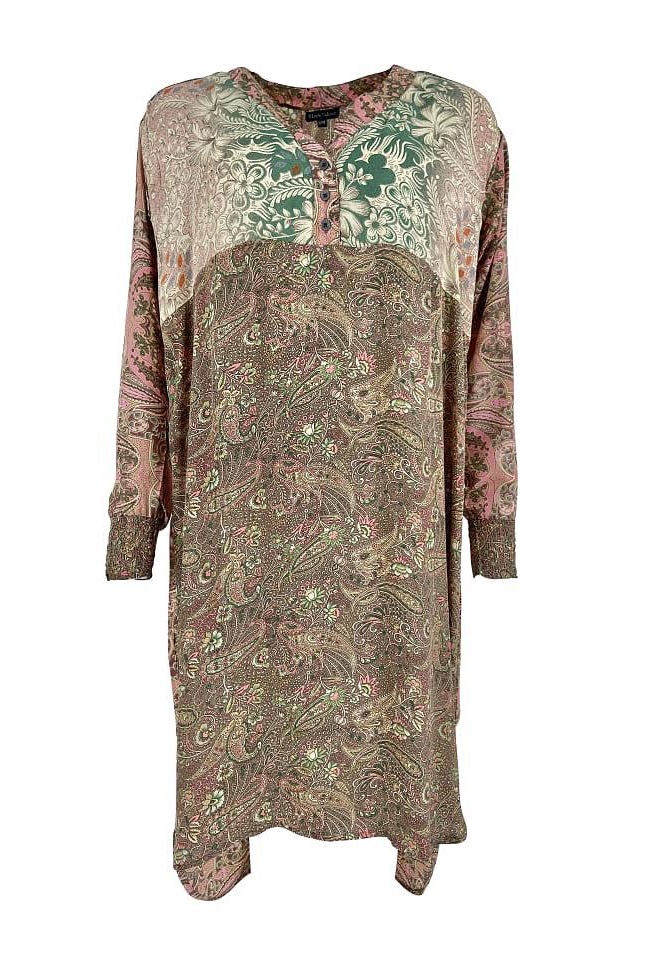 Black Color - Luna Long Kaftan Shirt Rose - 2
