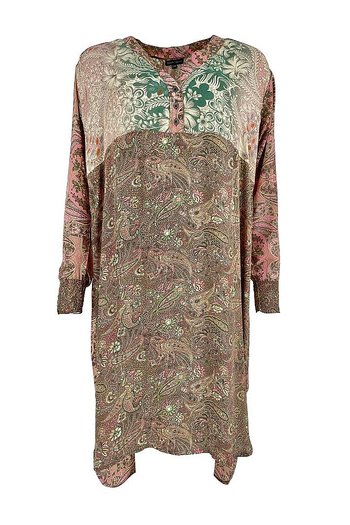 Black Color - Luna Long Kaftan Shirt Rose
