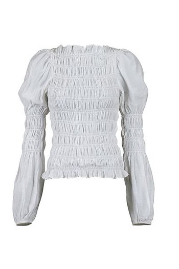 Neo Noir - Polka Smock Shirt White