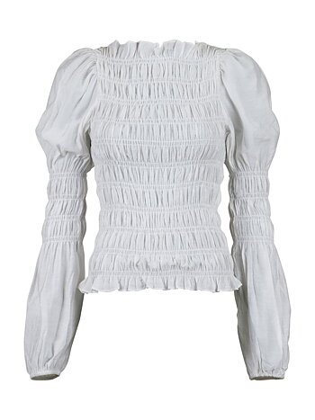 Neo Noir - Polka Smock Shirt White