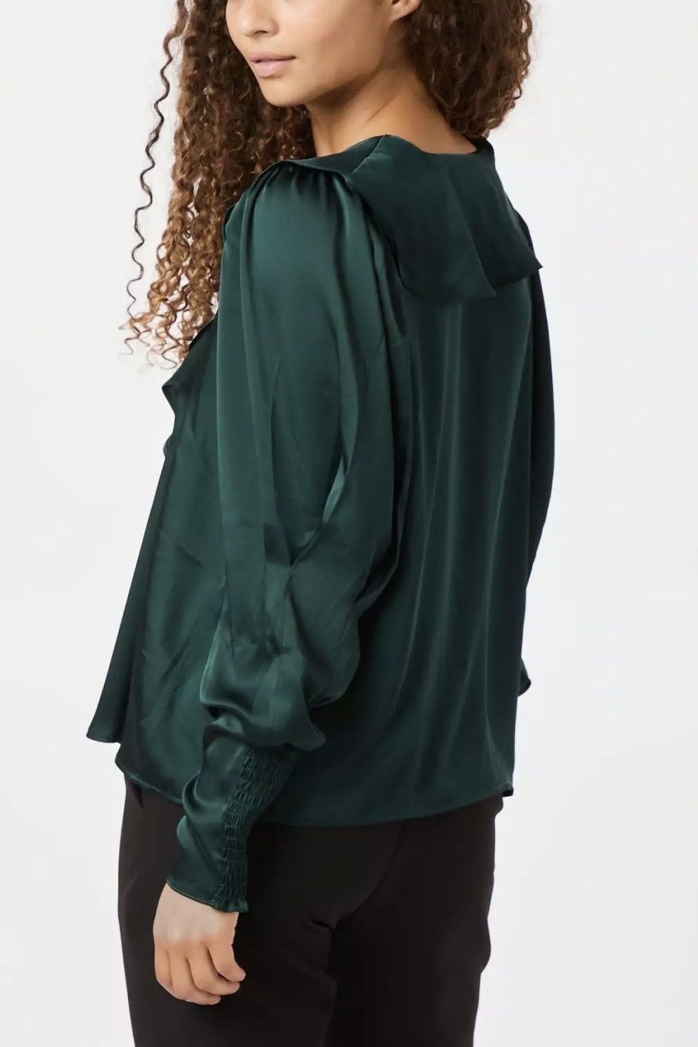 Neo Noir  - Sandie Sateen Blouse Dark green - 2