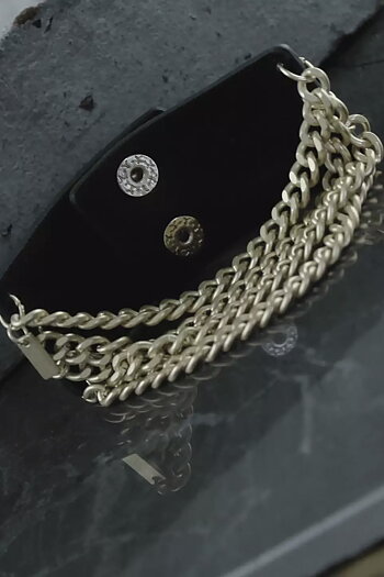 Dansk Copenhagen - Alaya  Multi Link Leather Bracelet Gold Plating