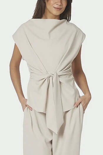Neo Noir - Katarim Crepe Top Ivory