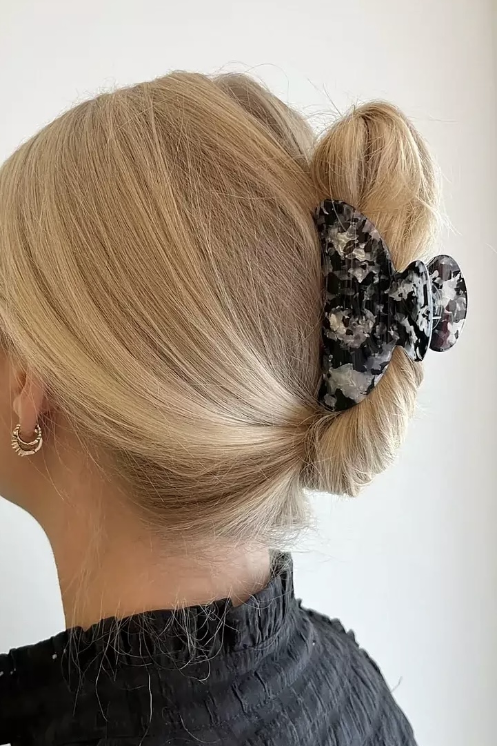 Bow 19 - Hair Clip Blue Black - 2