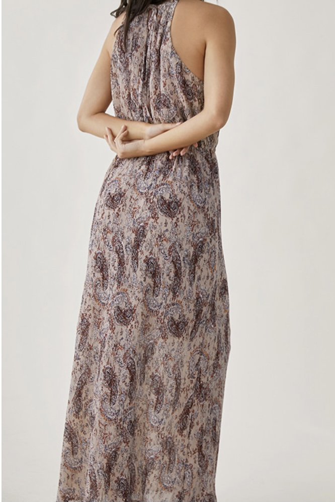 Nekane - Pleated Long  Dress Dusty Rose - 3