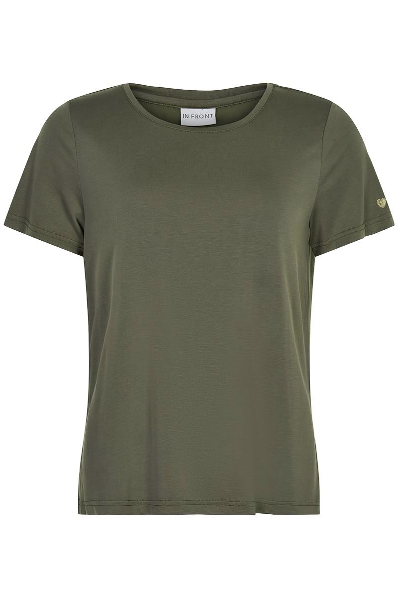  In Front - Nina T-Shirt Army & Soft Rose - 3
