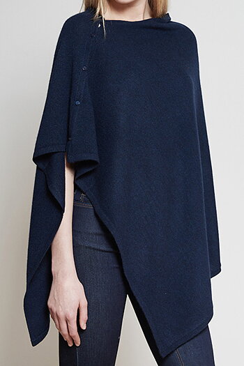 Brilliant Cashmere - Poncho Navy