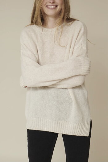 Basicapparel - Marnie O- Neck- Caolino Rose Mel