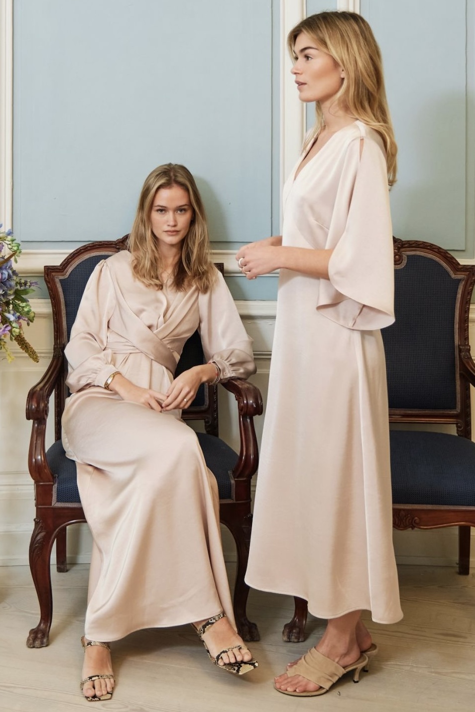Neo Noir - Remara Heavy Sateen Dress Champagne - 8