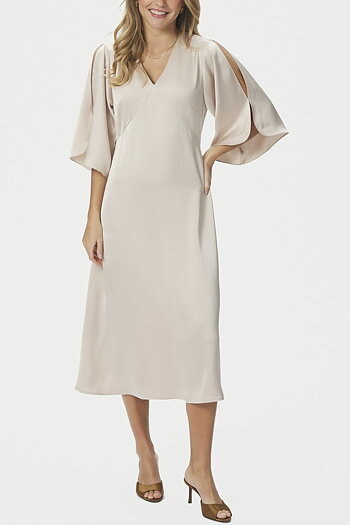 Neo Noir - Remara Heavy Sateen Dress Champagne
