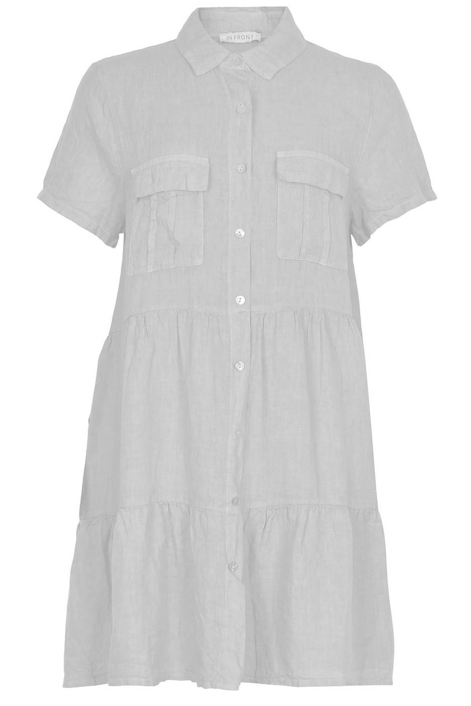 In Front - Lino Tunic  White