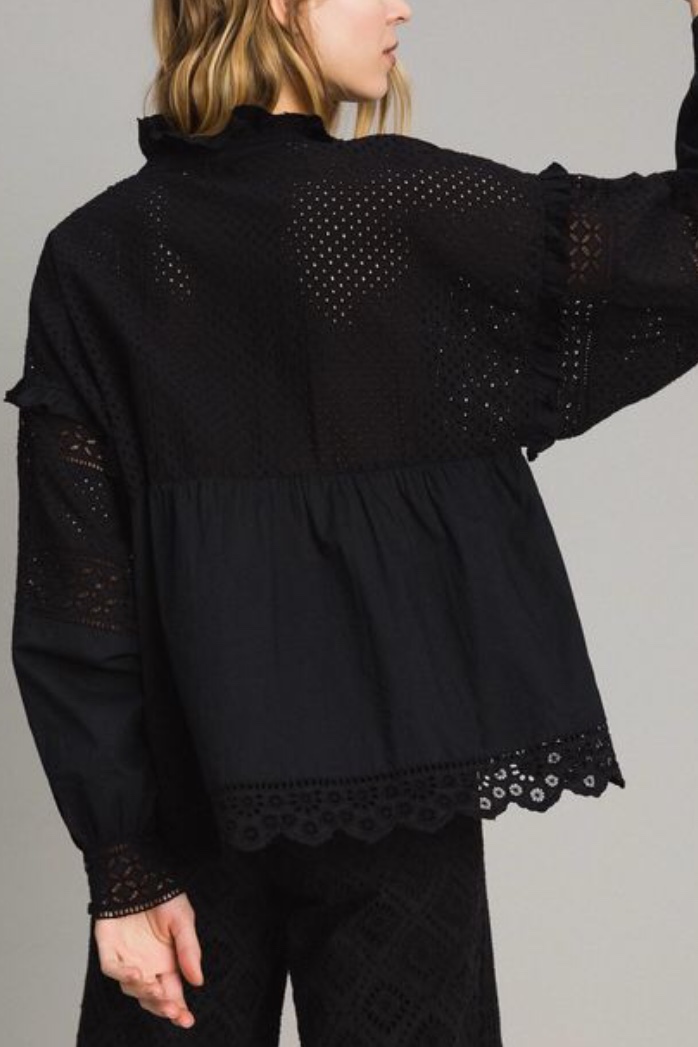 Twin Set - Broderie Anglaise And Ruffle Blouse - 4
