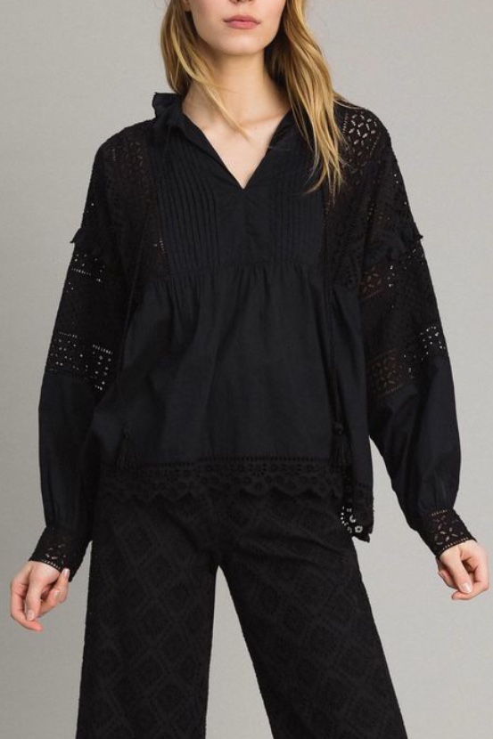 Twin Set - Broderie Anglaise And Ruffle Blouse