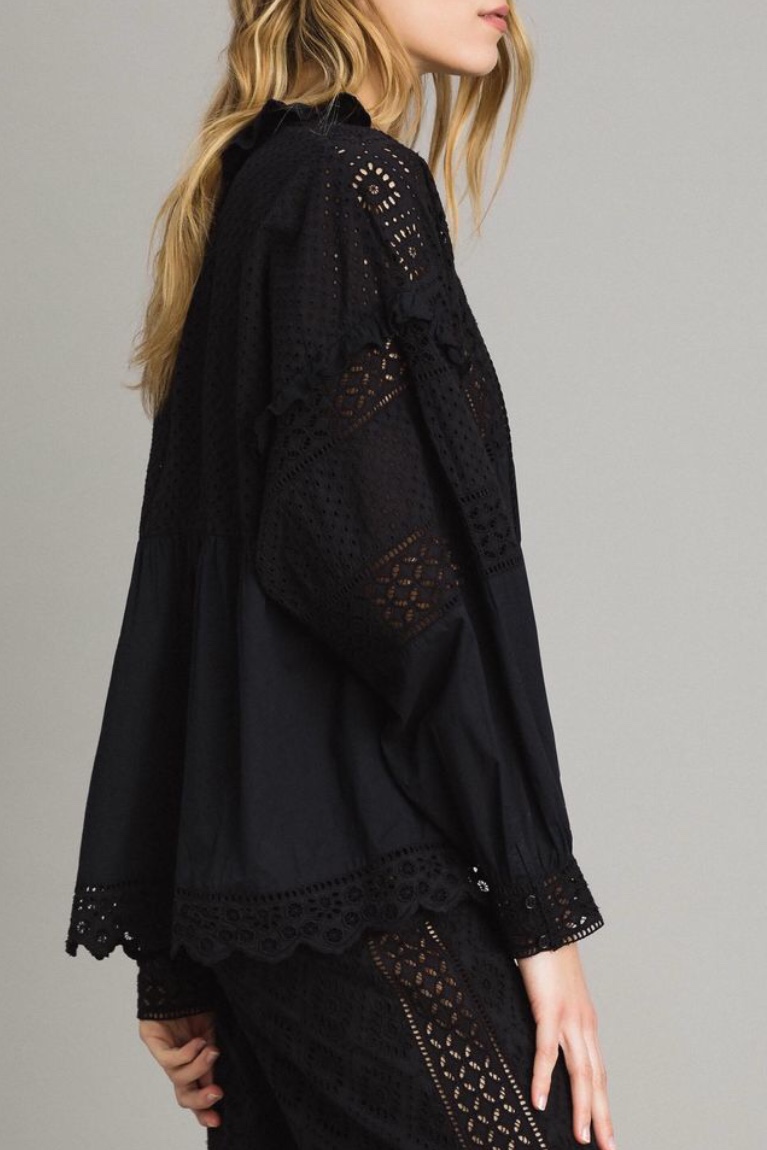 Twin Set - Broderie Anglaise And Ruffle Blouse - 2
