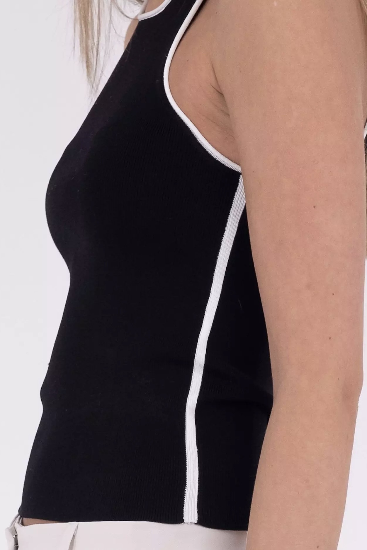 Neo Noir - Silvana Contrast Knit Top Black - 3