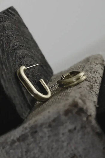 Dansk Copenhagen - Store Oval Ring Hoop Gold Plating Earring