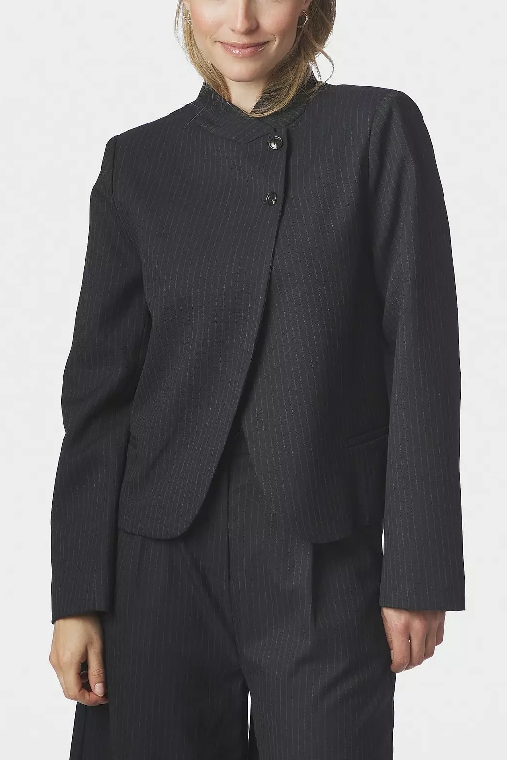 Neo Noir - Tiria Slim Pinstripe Blazer Dark Navy