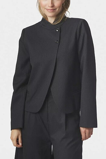 Neo Noir - Tiria Slim Pinstripe Blazer Dark Navy