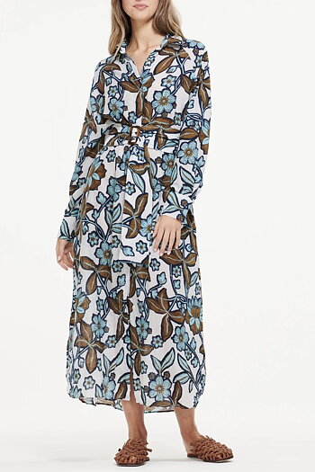 One Season -Jessie Maxi With Belt Oman White Cotton 