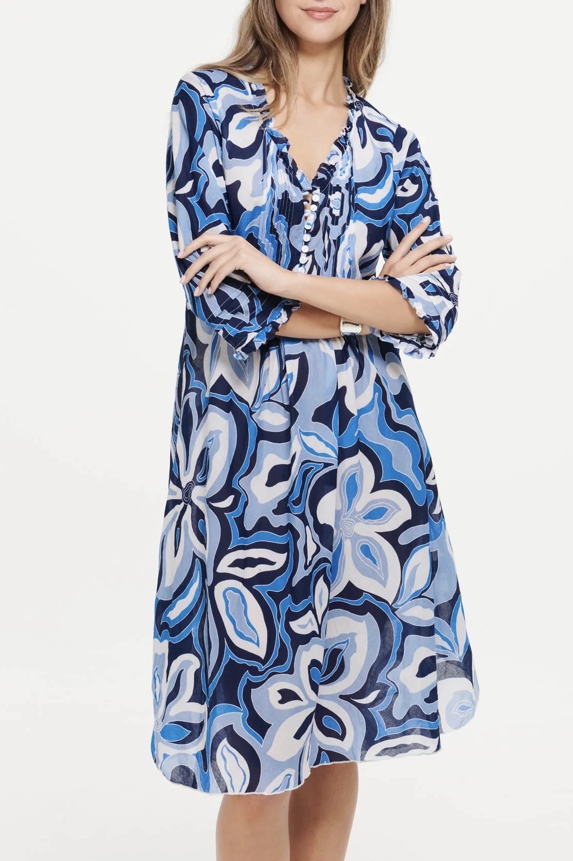 One Season - Middy Poppy Copacabana Blue Cotton  - 2