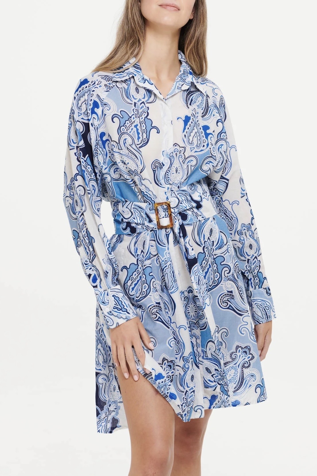 One Season - Jessie Middy With Belt Rhodes Cotton Blue - 4