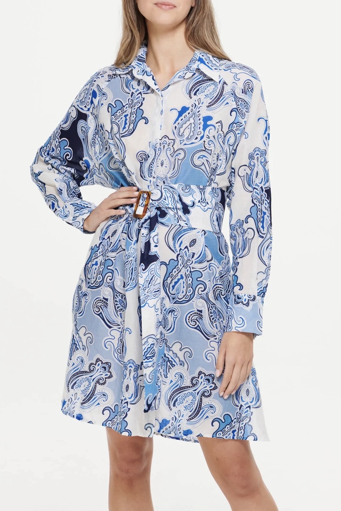 One Season - Jessie Middy With Belt Rhodes Cotton Blue - 3