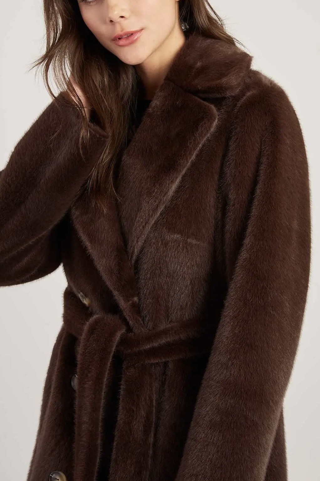 Derhy - Lenna Long Reversible Coat Brown - 4