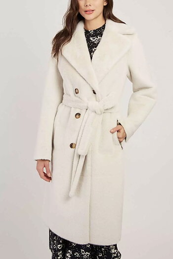 Derhy - Lenna Long Reversible Coat Off White