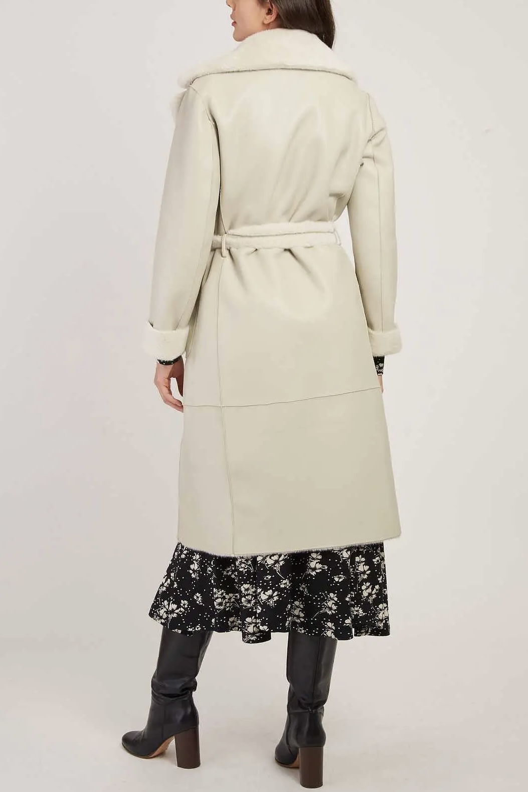 Derhy - Lenna Long Reversible Coat Off White - 4