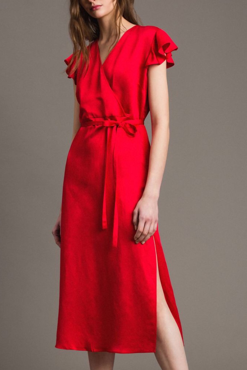 Twin Set - Envers Satin Linen Long Dress