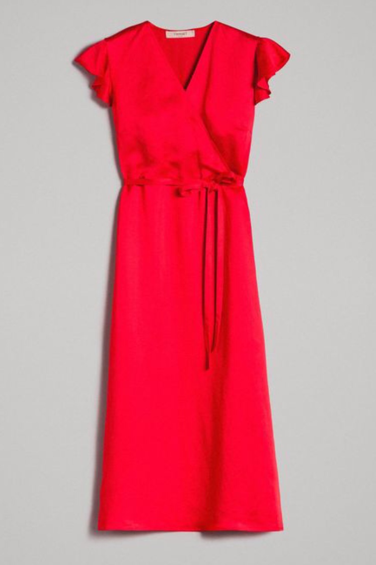 Twin Set - Envers Satin Linen Long Dress - 5