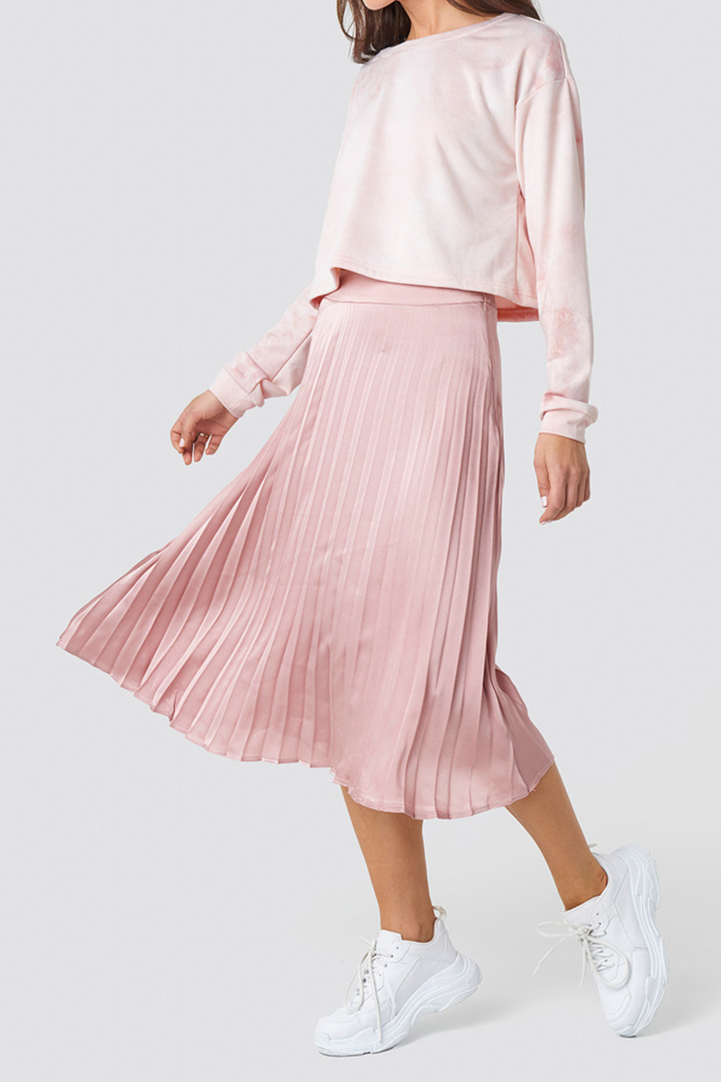 Rut & Circle  - Bianca Pleated Skirt Dusty Pink