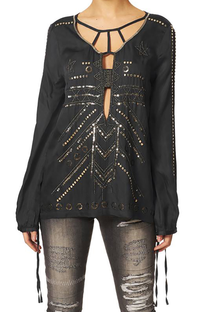 Non Sense - Essex St Embellised Blouse Antrasit
